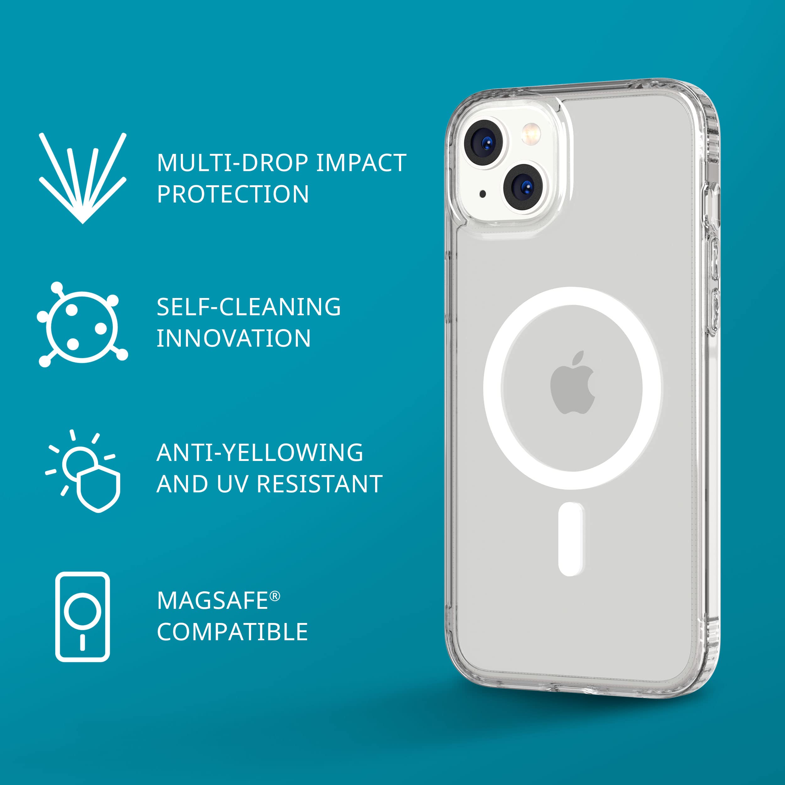 Amazon.com: tech21 iPhone 14 Plus Evo Clear Compatible with